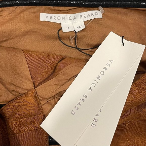 NWT Veronica Beard Women's Bronze One Shoulder Linen Blend Belinda Top, Size 14 - Picture 6 of 7